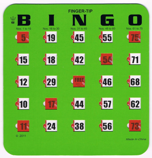 Green Standard Shutter Bingo Cards