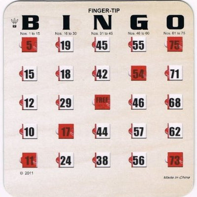 Standard Fingertip Shutter Slide Bingo Cards