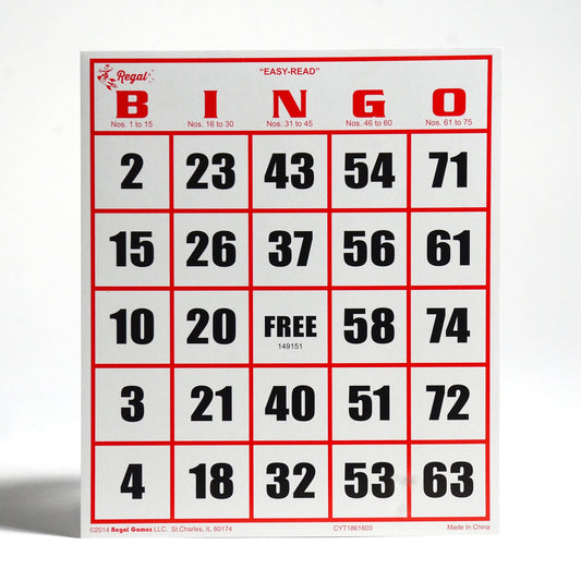 bingo card, regal games bingo cards, bingo accessory, bingo accessories, adult bingo, seniors bingo, childrens bingo, kid bingo, bingo sets