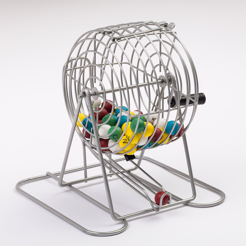 metal bingo calling cage, family bingo set, bingo sets, complete bingo sets for families